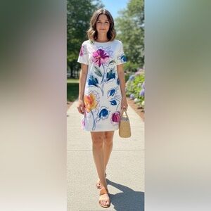 NWOT Maggy London Floral  Print Short Sleeve Dress